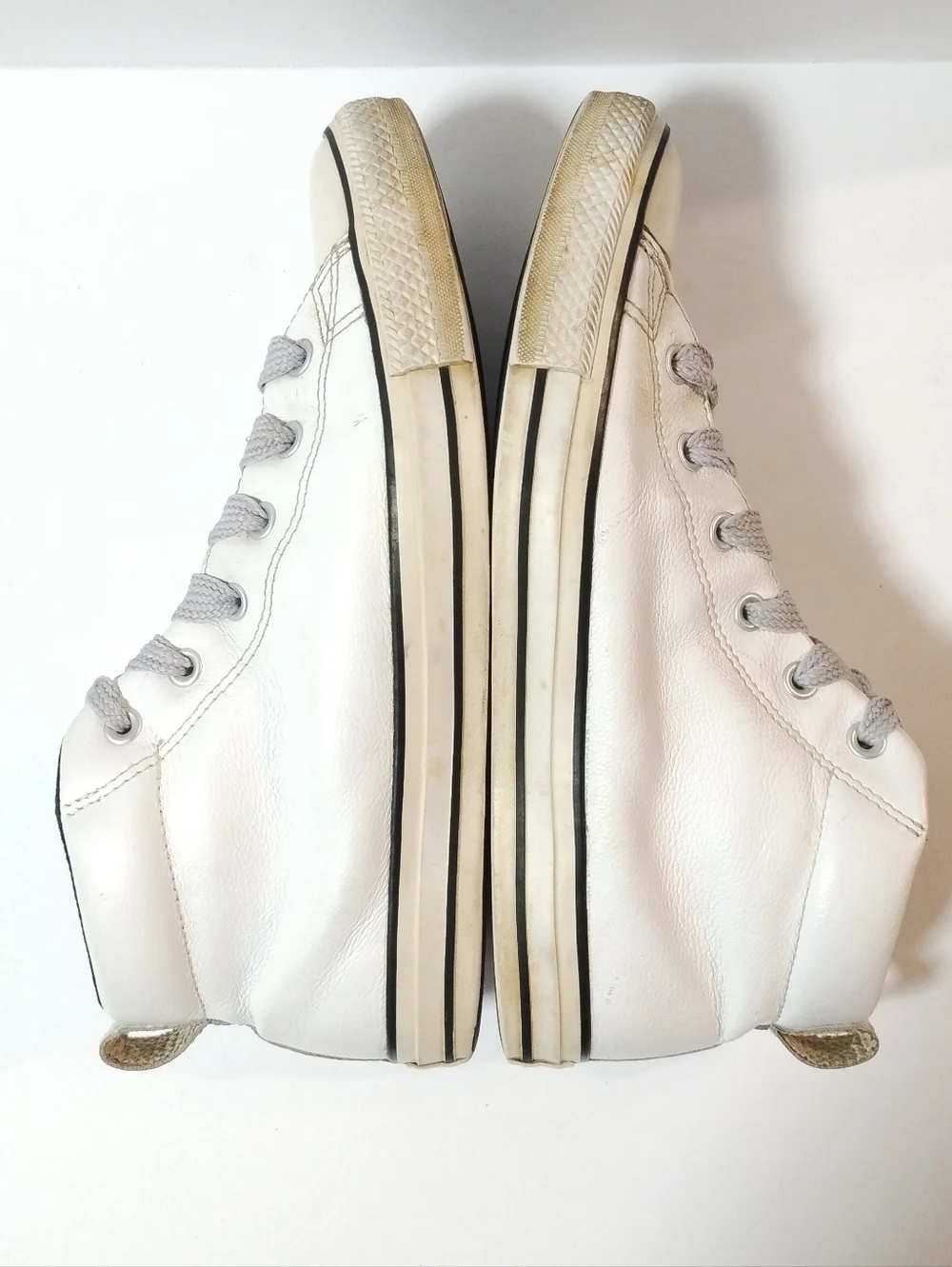 Converse Chuck Taylor All Star White Leather Street Mid Men's Size 10 143726C